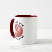 Kleiner Text MAROON Combo 11oz Custom Cricket Tasse (Vorderseite Links)