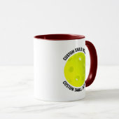 Kleiner Text MAROON Kombi 325g Custom Pickleball Tasse (VorderseiteRechts)