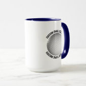 Kleiner Text NAVY BLAU Combo 15oz Custom Golf Tasse (VorderseiteRechts)