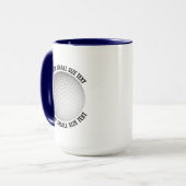 Kleiner Text NAVY BLAU Combo 15oz Custom Golf Tasse (Vorderseite Links)