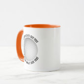 Kleiner Text ORANGE Combo 11oz individuelles Golf- Tasse (Vorderseite Links)