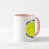 Kleiner Text PINK Combo 11oz Individuelle Pickleba Tasse (VorderseiteRechts)