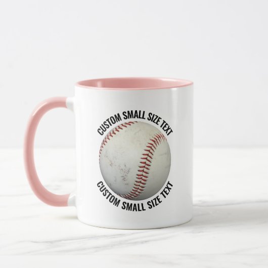 Kleiner Text PINK Combo 11oz Individueller Basebal Tasse (Links)