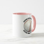 Kleiner Text PINK Combo 11oz Individueller Basebal Tasse (VorderseiteRechts)