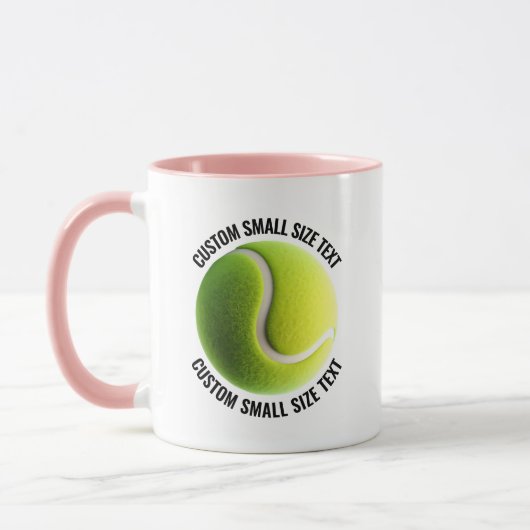 Kleiner Text PINK Combo 11oz Individueller Tennis Tasse (Links)