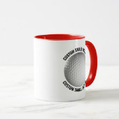 Kleiner Text ROT Combo 11oz individuelles Golf Tasse (VorderseiteRechts)