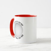 Kleiner Text ROT Combo 11oz individuelles Golf Tasse (Vorderseite Links)