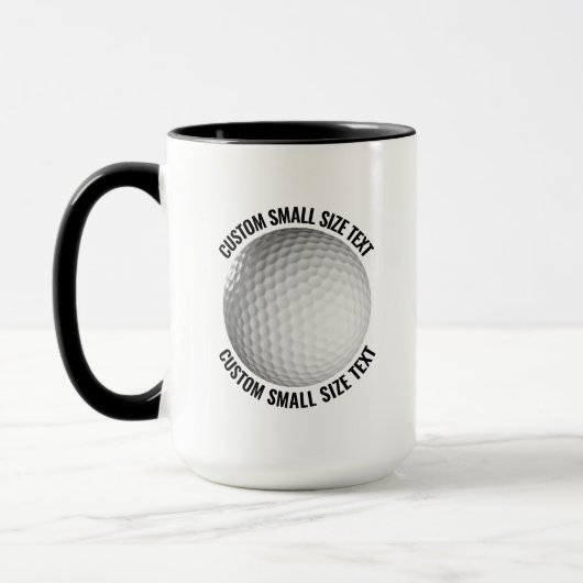 Kleiner Text SCHWARZ Combo 15oz Individueller Golf Tasse (Links)