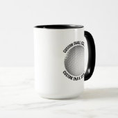 Kleiner Text SCHWARZ Combo 15oz Individueller Golf Tasse (VorderseiteRechts)