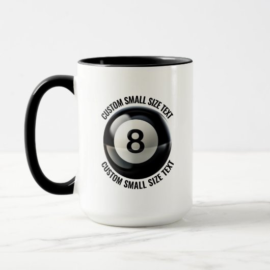 Kleiner Text SCHWARZ Combo 425g Custom 8 Ball Tasse (Links)