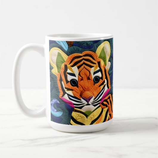 Kleiner Tiger Cub quilt like Design Kaffeetasse (Links)