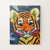 Kleiner Tiger Cub quilt like Design Puzzle (Vertikal)