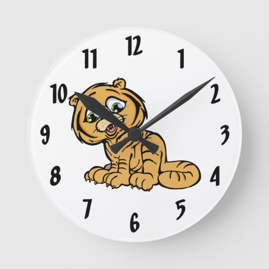 Kleiner Tiger Runde Wanduhr (Vorderseite)