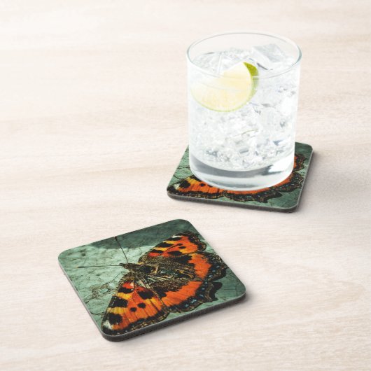 Kleiner Tortoiseshell Butterfly Getränkeuntersetzer (Rechte Seite)