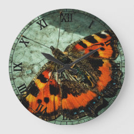 Kleiner Tortoiseshell Butterfly Große Wanduhr
