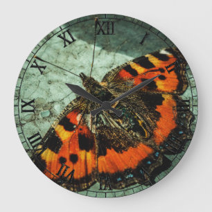Kleiner Tortoiseshell Butterfly Große Wanduhr