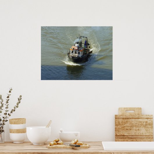 Kleiner Trawler, Cardiff Bay Harbour Poster (Küche)