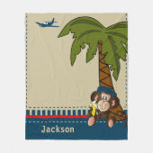 Kleiner tropischer Affe Fleecedecke (Vorderseite)