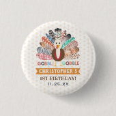 Kleiner türkischer Erntedank jedes Alters Geburtst Button (Vorderseite)