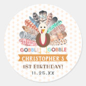 Kleiner türkischer Erntedank jedes Alters Geburtst Runder Aufkleber (Vorderseite)