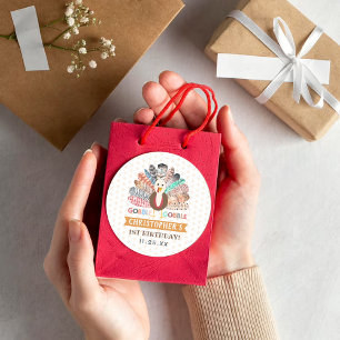 Kleiner türkischer Erntedank jedes Alters Geburtst Runder Aufkleber