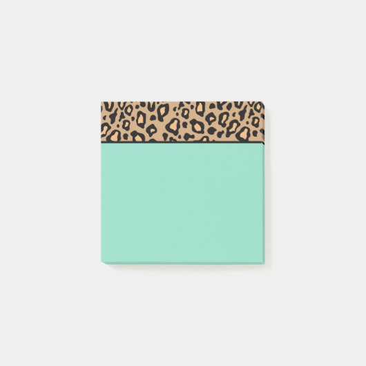 Kleiner türkisfarbener Leopard Post - Anmerkungen Post-it Klebezettel (Vorderseite)