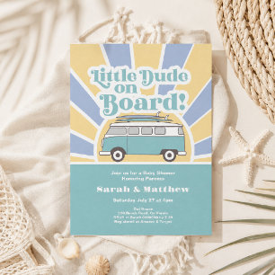 Kleiner Typ an Bord Retro Babydusche Einladung