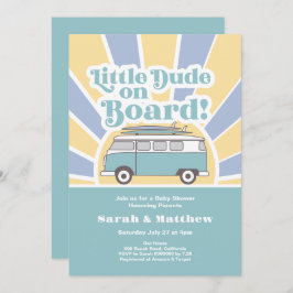 Kleiner Typ an Bord Retro Babydusche Einladung