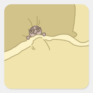 Kleiner Typ im Bettaufkleber Quadratischer Aufkleber