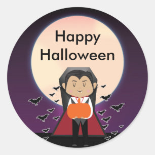 Kleiner Vampir Dracula Halloween-Party-Aufkleber Runder Aufkleber