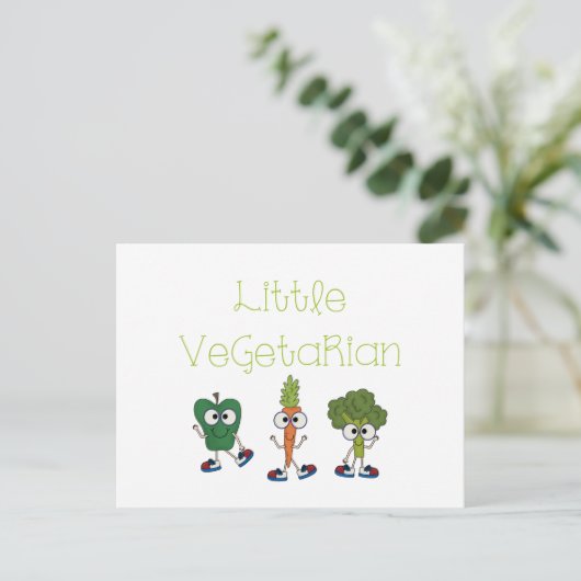 Kleiner Vegetarier Postkarte (Stehend Vorderseite)