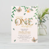 Kleiner vermisster pfirsichblütenreicher 1. Geburt Einladung (Stehend Vorderseite)