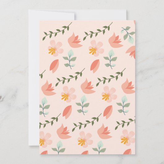 Kleiner vermisster pfirsichblütenreicher 1. Geburt Einladung (Rückseite)