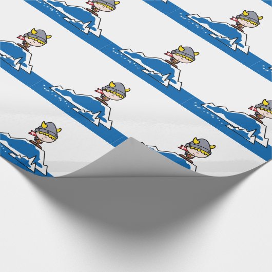 Kleiner Viking-Junge Geschenkpapier (Ecke)