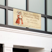 Kleiner Viktorianischer Caroler Custom Christmas Banner (Äußeres Gebäude)