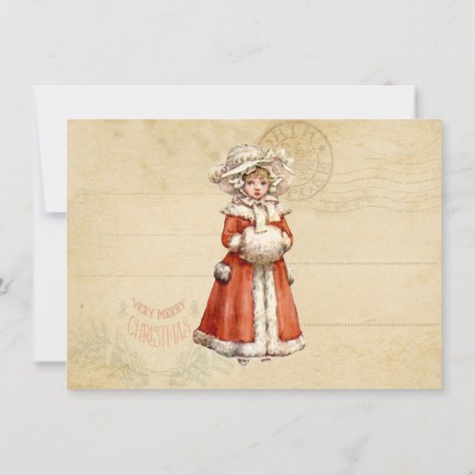 Kleiner Viktorianischer Caroler Custom Christmas Einladung (Rückseite)