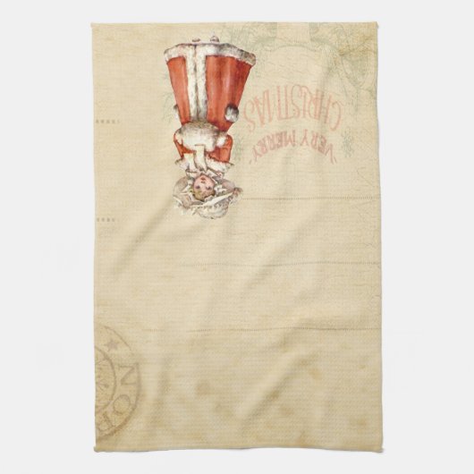 Kleiner Viktorianischer Caroler Custom Christmas Geschirrtuch (Vertikal)