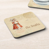 Kleiner Viktorianischer Caroler Custom Christmas Getränkeuntersetzer (Linke Seite)