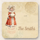 Kleiner Viktorianischer Caroler Custom Christmas Getränkeuntersetzer (Vorderseite)