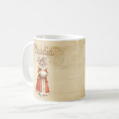 Kleiner Viktorianischer Caroler Custom Christmas Kaffeetasse (Vorderseite Links)