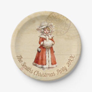 Kleiner Viktorianischer Caroler Custom Christmas Pappteller