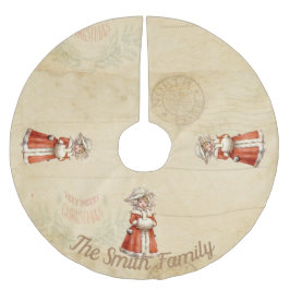 Kleiner Viktorianischer Caroler Custom Christmas Polyester Weihnachtsbaumdecke