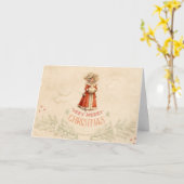 Kleiner Viktorianischer Caroler Weihnachtsurlaub Karte (Gelbe Blume)