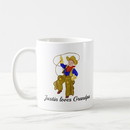 Kleiner Vintager Cowboy, Lieben Opa Kaffeetasse (Links)