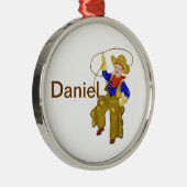 Kleiner Vintager Cowboy Silbernes Ornament (Rechts)