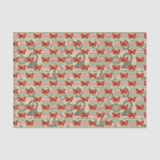 Kleiner Vintager Schmetterling Seidenpapier (Vorderseite)