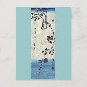 Kleiner Vogel auf dem Zweig von Ando, Hiroshige Postkarte