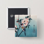 Kleiner Vogel auf der Burg Sakura Button (Vorne & Hinten)