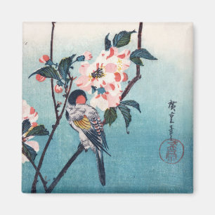 Kleiner Vogel auf Sakura-Zweig Hiroshige Feine Kun Magnet