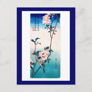 Kleiner Vogel auf Sakura-Zweig Hiroshige Feine Kun Postkarte